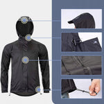 Rockbros rain breathable windproof - black fekete dzseki