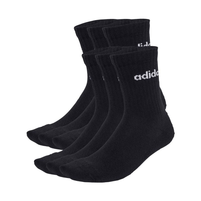 adidas Linear Crew Socks Cushioned 6 Pair Pack black JL6094 Ruházat