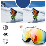 Rockbros SP284 Ski Goggles - Black Sandblasted Frame, Gray PC Lens with Red Mirror, Kids czarny úszás kiegészítő 5907769384219-211761