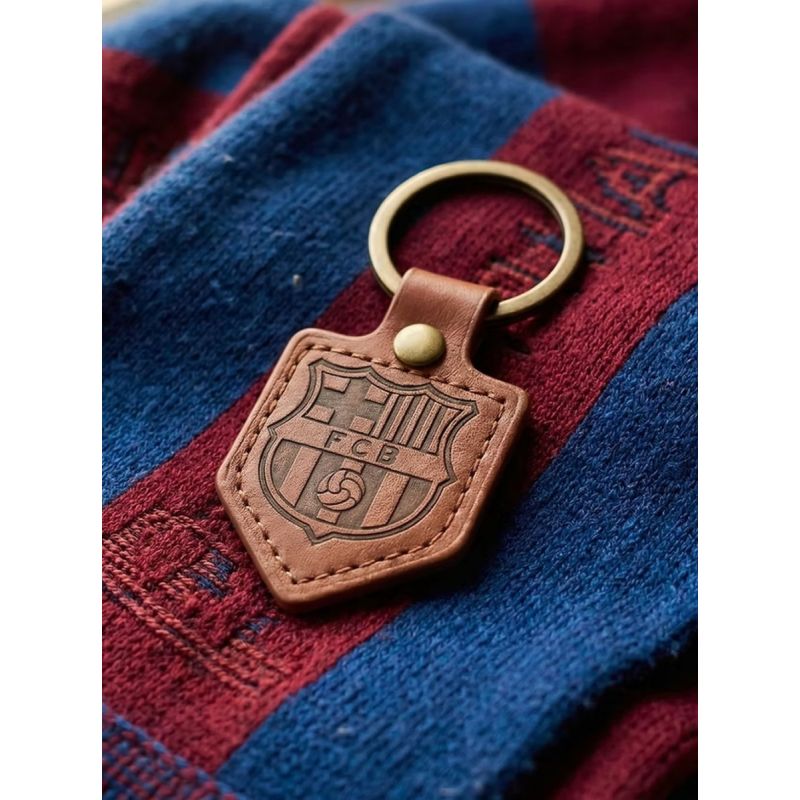 FC Barcelona keychain original licensed leather pennant brązowy kulcstartó BLL7061