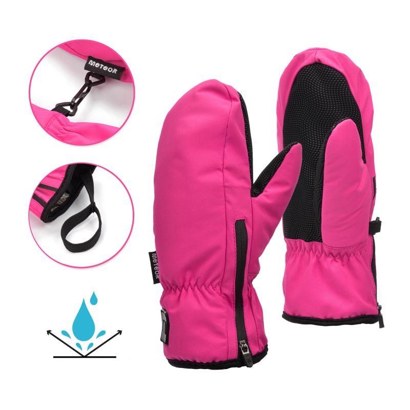 Meteor Juna Winter Gloves XXS pink/black rózsaszín kesztyű 17718