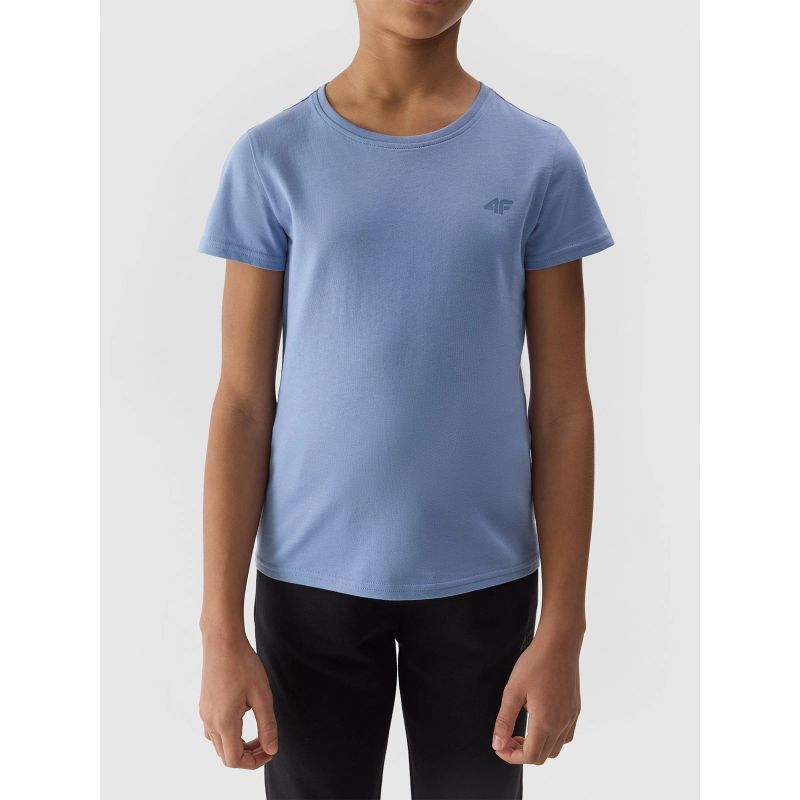 4f 100% cotton plain girls' T-shirt Junior General