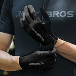 Rockbros cycling gloves spring/summer/autumn, full, size: XXL - black czarny \ xxl kesztyű