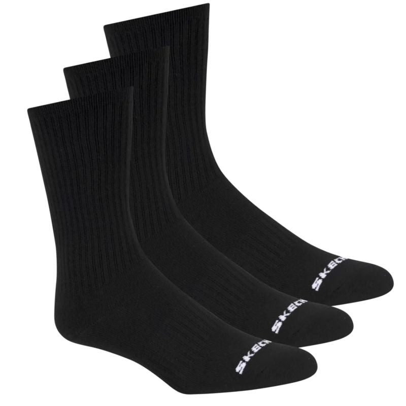 Skechers 3pk Unisex Non Terry Crew Black