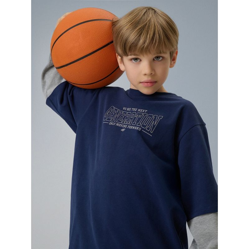 Loose longsleeve with print for boys 4F