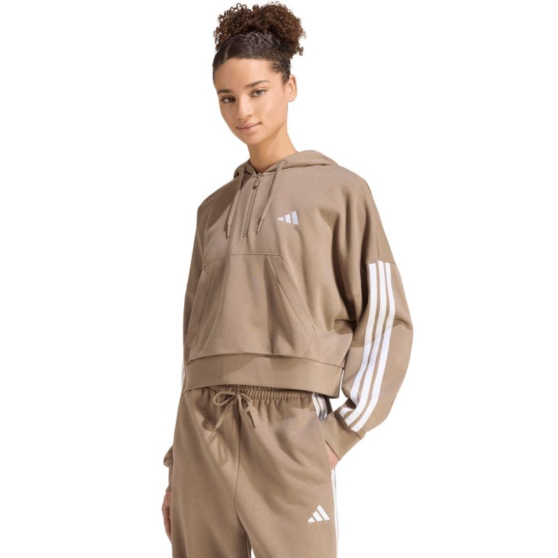 Adidas Essentials 3-Stripes French Terry Quarter-Zip Women’s Sweatshirt Beige 2xs pulóver KF8315