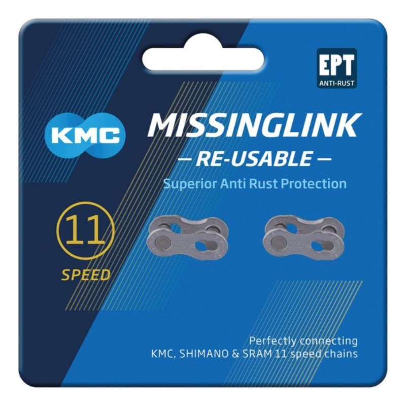KMC Connector 11R EPT 2 pieces silver 11 row blister