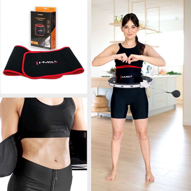 HMS Magnetic Hula Hop Set Black Hhm15 With Counter + Slimming Belt Br163 Red piros szett 17-44-654