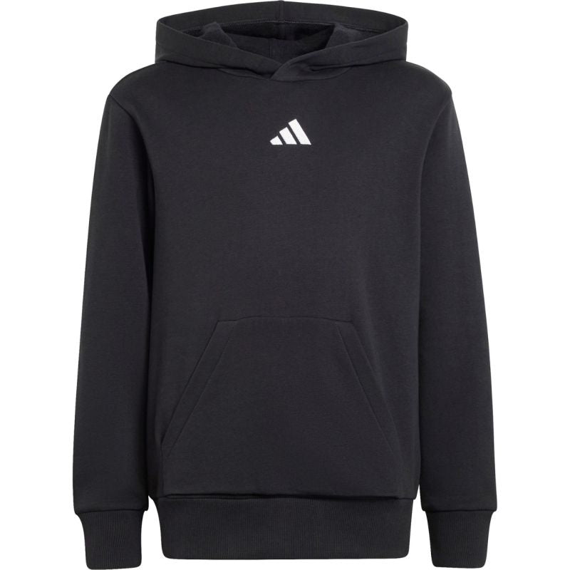 Adidas Essentials Hoodie for kids black fekete gyerek kapucnis pulóver JC9772