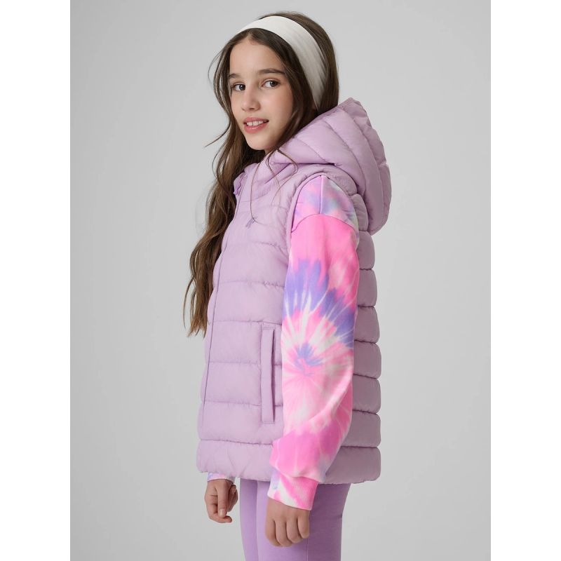 4F Girls' vest with synthetic filling gyerek mellény 4FJRSS26TVJAF396-52S