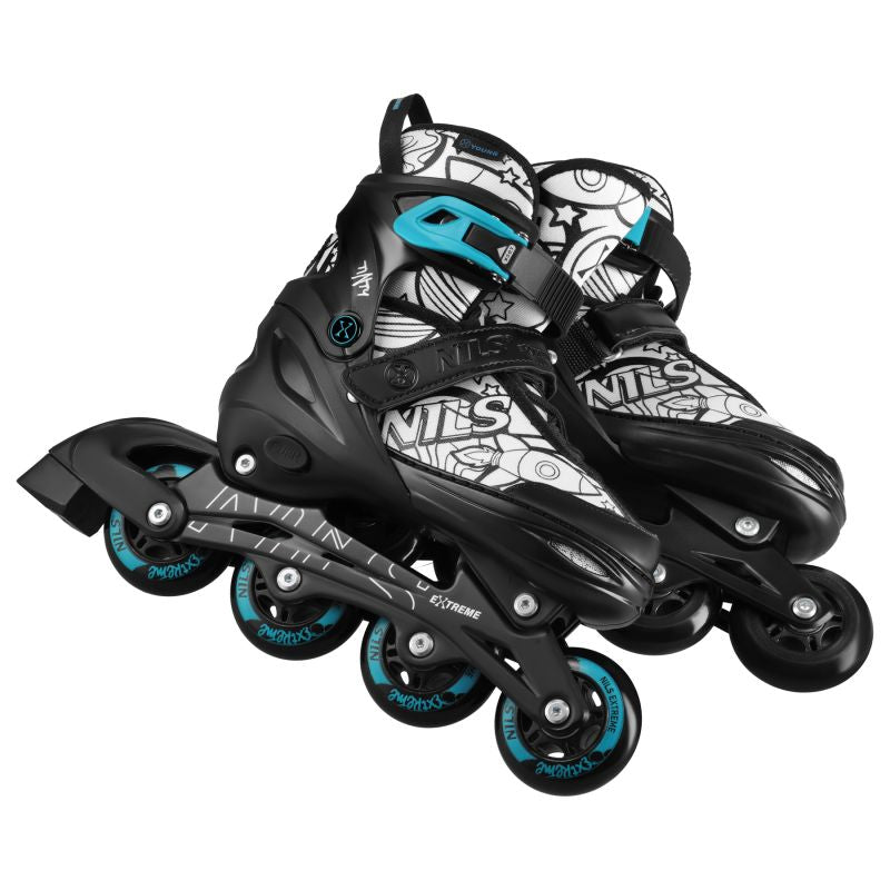 NH10907 4in1 ROLLER SKATES WITH EXTENDED HOCKEY BLADES TINTY GREEN SIZE M (35-38) NILS EXTREME zöld utcai cipő