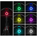 Rockbros Q1 Rear Bike Light 7 Color LED + USB-C - USB-A Cable - Black fekete lights, tourist equipment