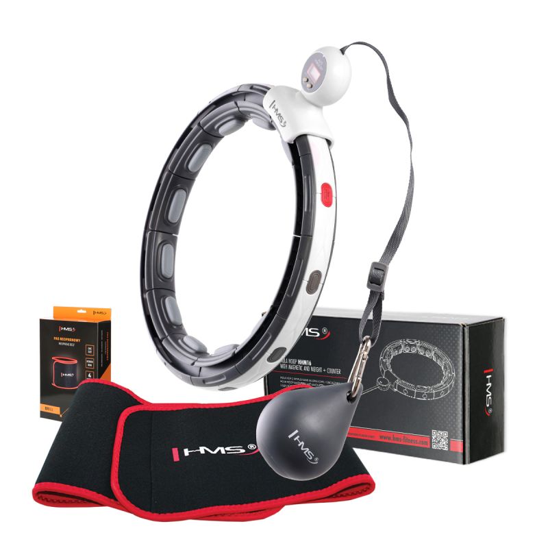 HMS Magnetic Hula Hop Set Black Hhm15 With Counter + Slimming Belt Br163 Red piros szett 17-44-654