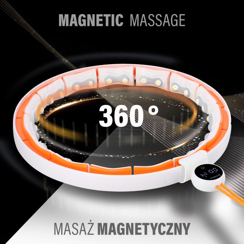 HMS Hhm21 Hula Hop White/Orange With Magnets, Tpe Protection And Weight + Counter narancssárga edzéssegítő 17-44-597