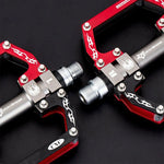 Rockbros 2010- Aluminum Bicycle Pedals with Sealed Bearings - Black and Red