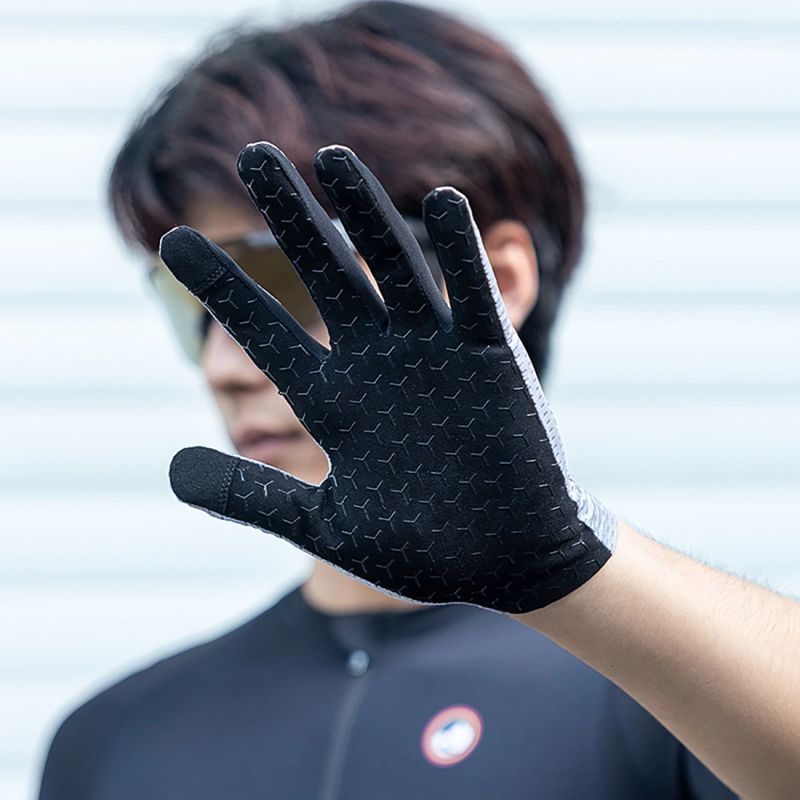 Rockbros Breathable Full Finger Cycling Gloves, Size: M - Gray szary \ m kesztyű