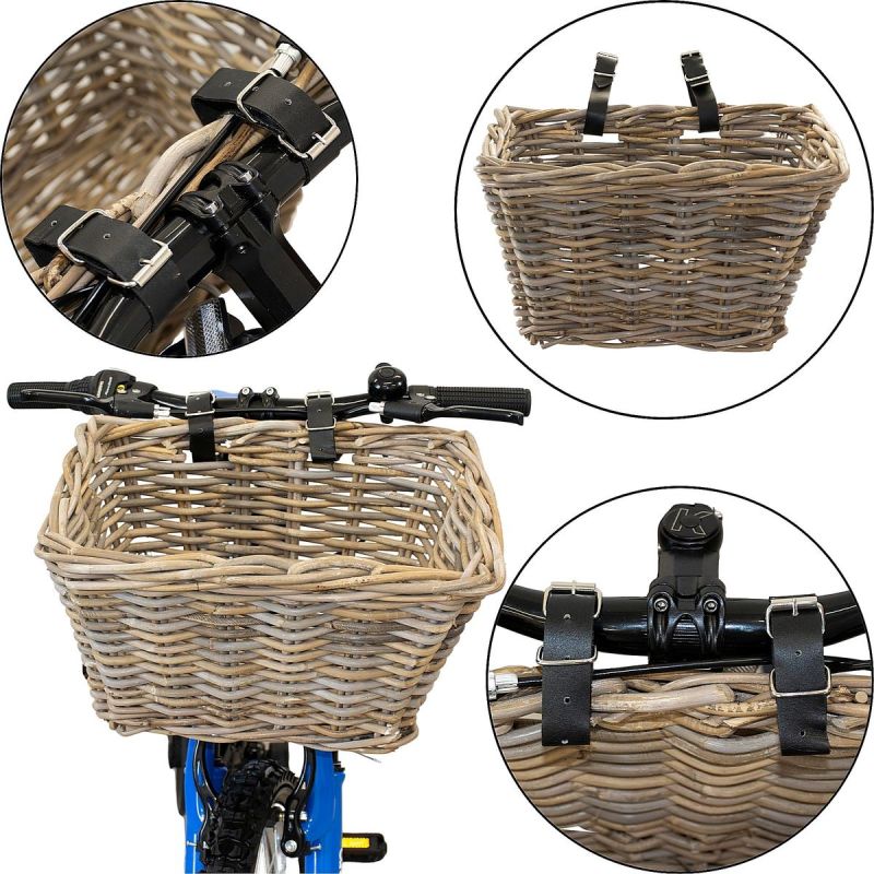 XQMAX Wicker Front Bicycle Basket kerékpár GSP-8007742