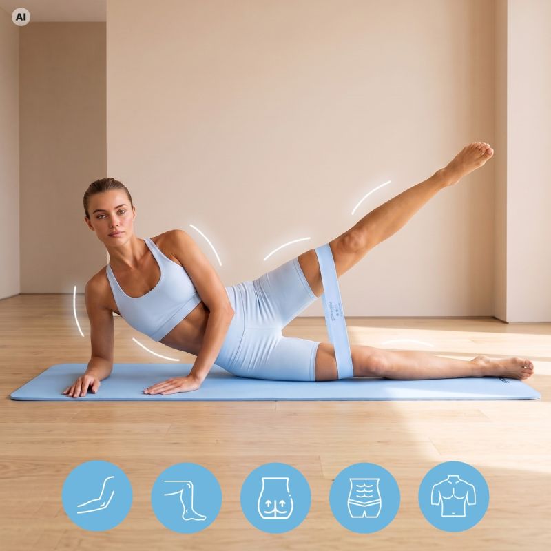 Spokey JUICY medium resistance training band with anti-slip structure edzőfelszerelés SPK-947314