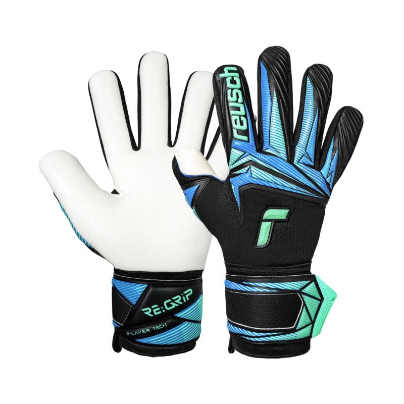 Reusch Attrakt RE:GRIP NC Goalkeeper Gloves Black-Blue 5670535 kék kesztyű 56705357272
