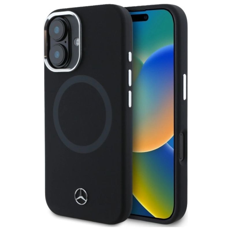 Mercedes MEHMP16S23SUTTK iPhone 16 6.1" /black hardcase Silicone Tonal Logo MagSafe fekete cases