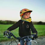 Rockbros TT- children's bicycle helmet with detachable chinbar, size S - yellow-orange żółty || pomarańczowy \ s helmets, martial arts equipment