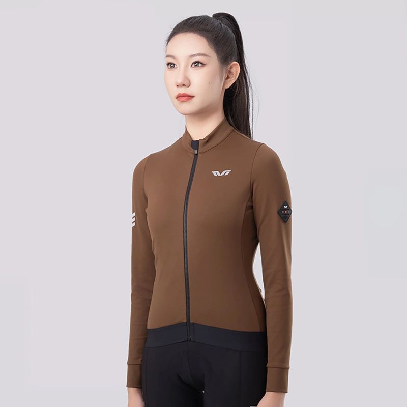 Rockbros TVI women's cycling jersey insulated autumn/winter S - brown s \ brązowy kötött sapka 15310007004-211735