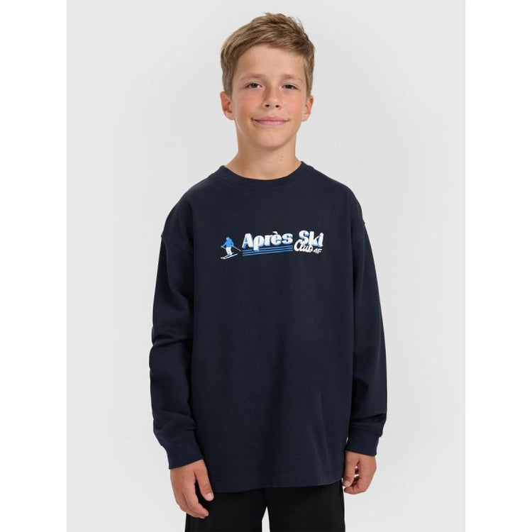 Longsleeve regular with print for boys 4F 4FJRAW25TLONM587-31S hosszú ujjú póló