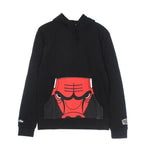 Mitchell & Ness NBA Cropped Logo Chicago Bulls Hoodie fekete kapucnis pulóver