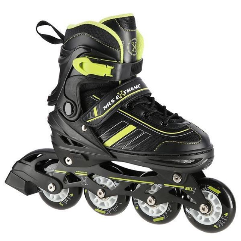 Nils Extreme Nh18191 2in1 Roller Skates -Lime Size L (39-43) With Replaceable Hockey Blade fekete görkorcsolya