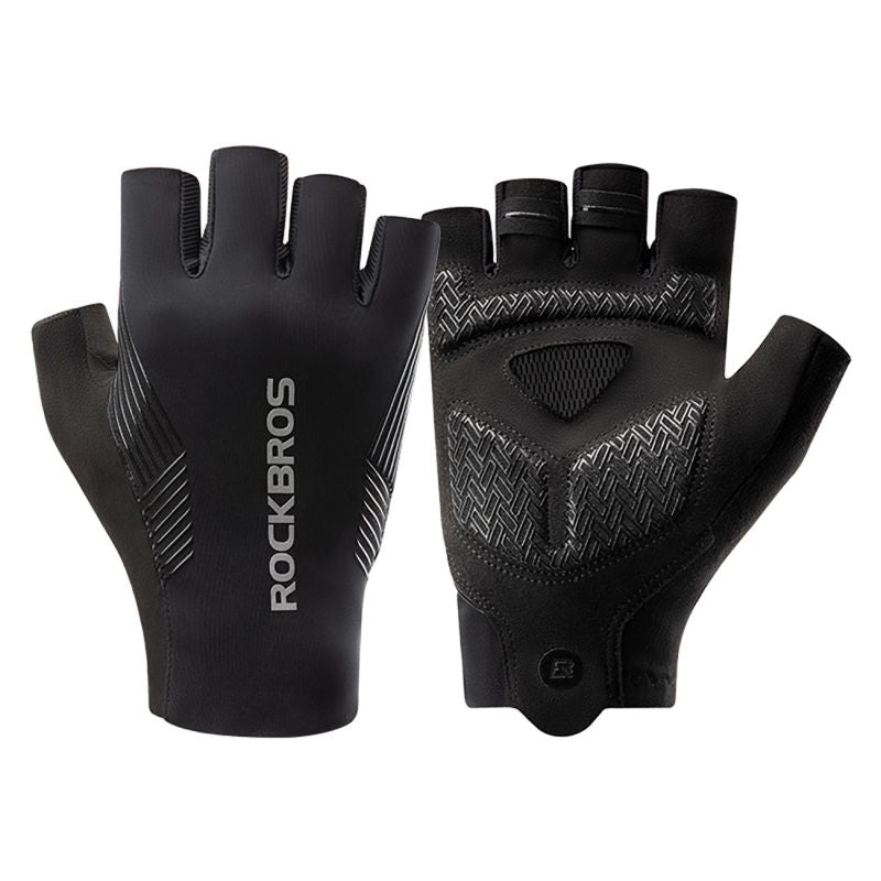 Rockbros cycling gloves spring/summer/autumn, short fingers, size: L - black czarny \ l kesztyű