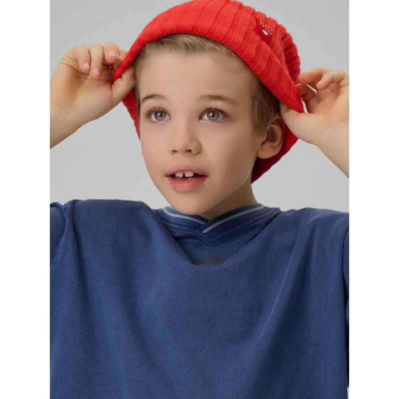 4F Boy's loose T-shirt with print 158/164 póló