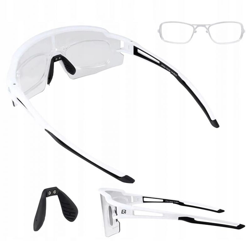 Rockbros Photochromic Cycling Glasses with UV Protection and Corrective Insert - White