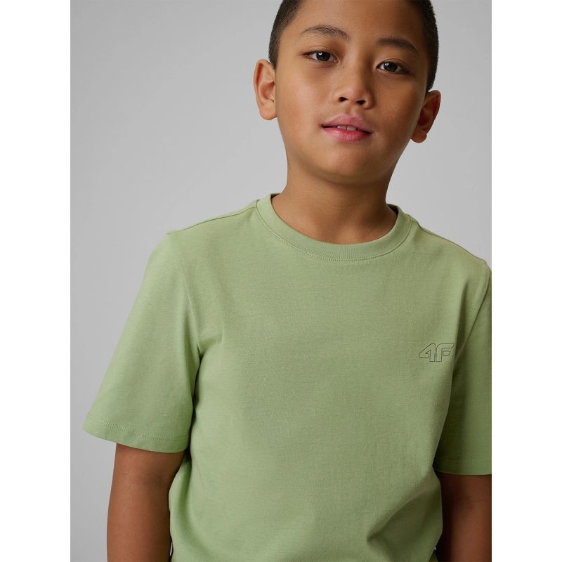 Boy's regular plain T-shirt 4F 4FJRSS26TTSHM3598-47S shirts