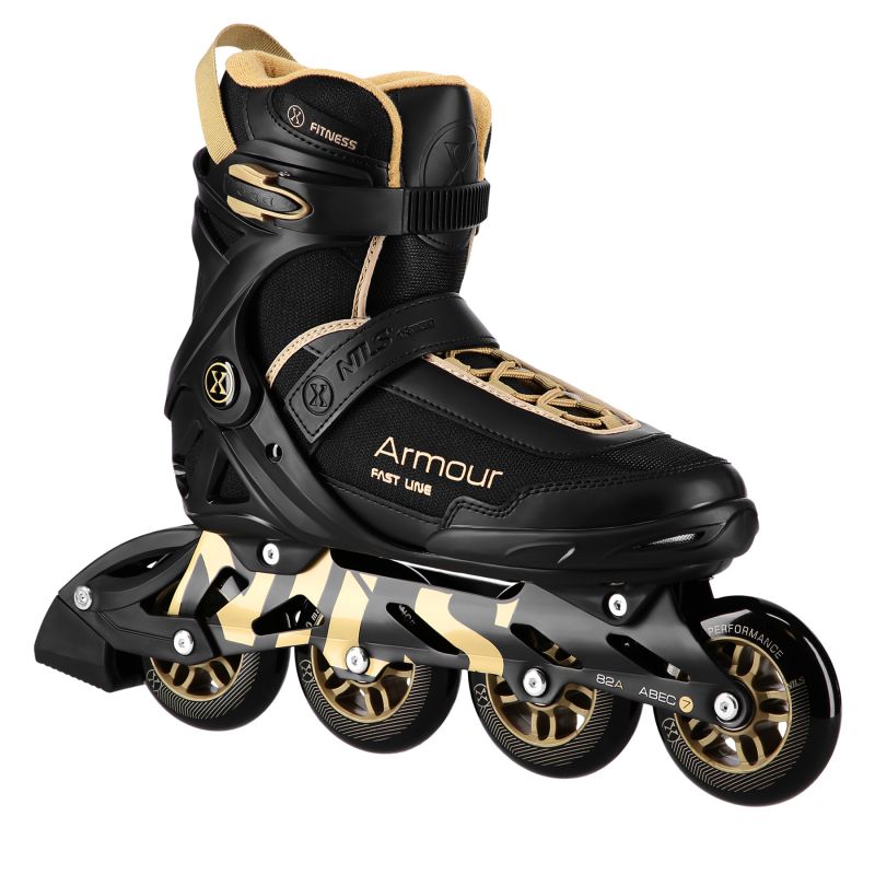 Nils Extreme ARMOUR roller skates black and gold size arany görkorcsolya