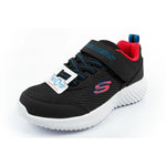 Skechers Bounder children's sports with Velcro, lightweight, fashionable black fekete utcai cipő