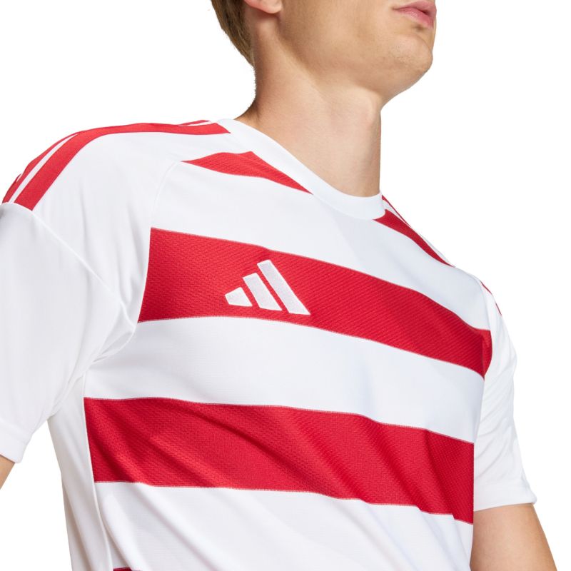 Adidas Men's Hooped 26 Jersey White-Red piros férfi póló KF3388
