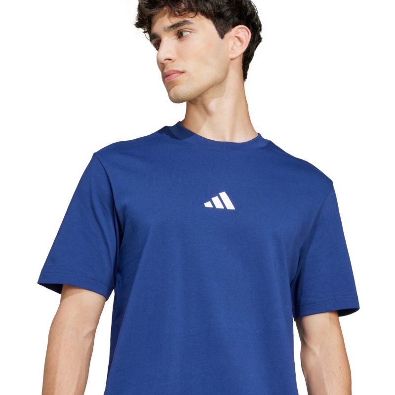 adidas Men's Essentials Small Logo Single Jersey T-shirt blue JF1093 Ruházat