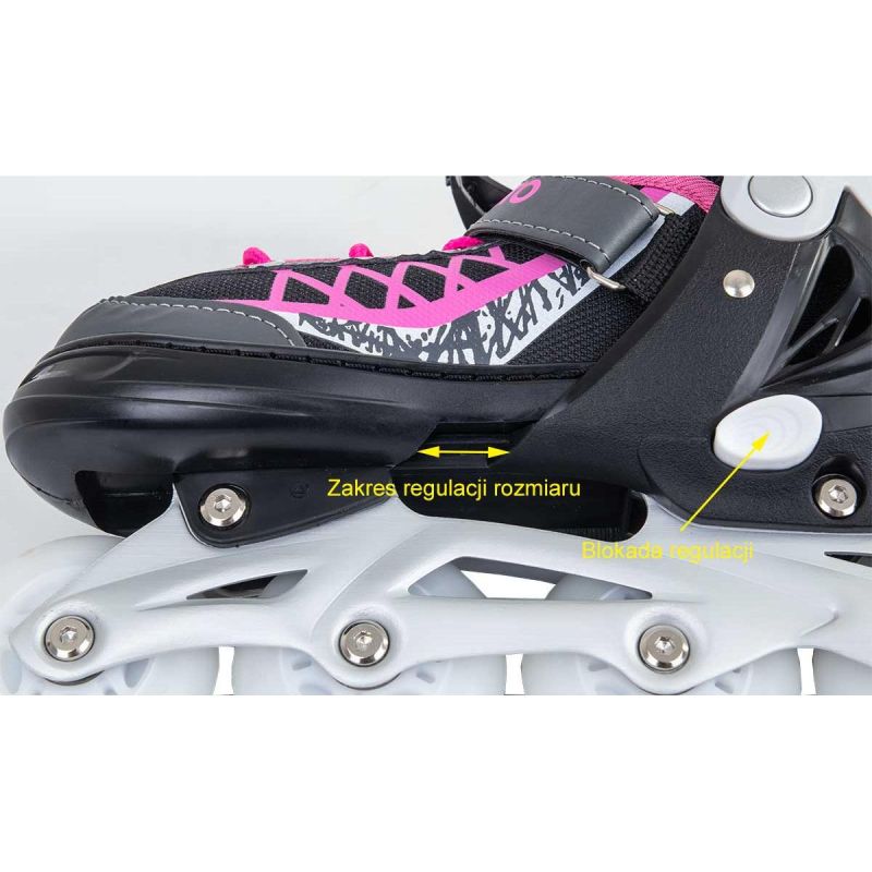 Enero Pro Roller Skates-Roller Skates-Ice Skating 4in1 Led 34-37 Pink-Gray szürke skates, roller skates