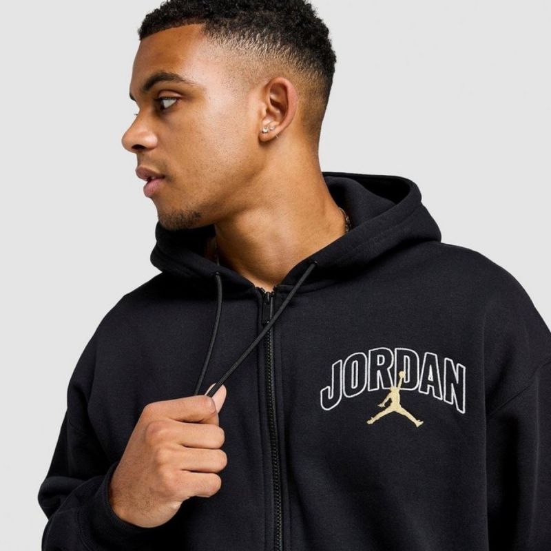 AIR Jordan Brooklyn Fleece Full-Zip Hoodie Black - fekete kapucnis pulóver IB7908-011