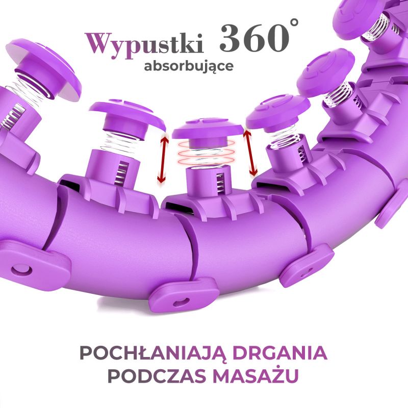 HMS Plus size hula hoop HHW12 with studs and weight purple lila edzőfelszerelés 17-44-525