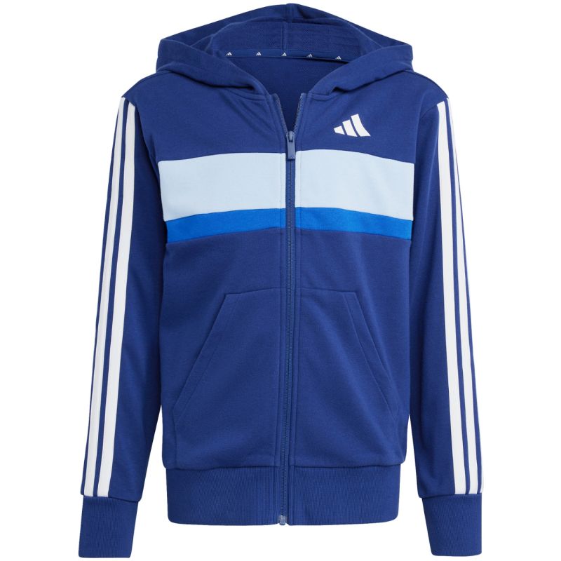 adidas Seasonal Essentials Tiberio 3-Stripes French Terry Tracksuit for Kids Navy Blue JI6035 General