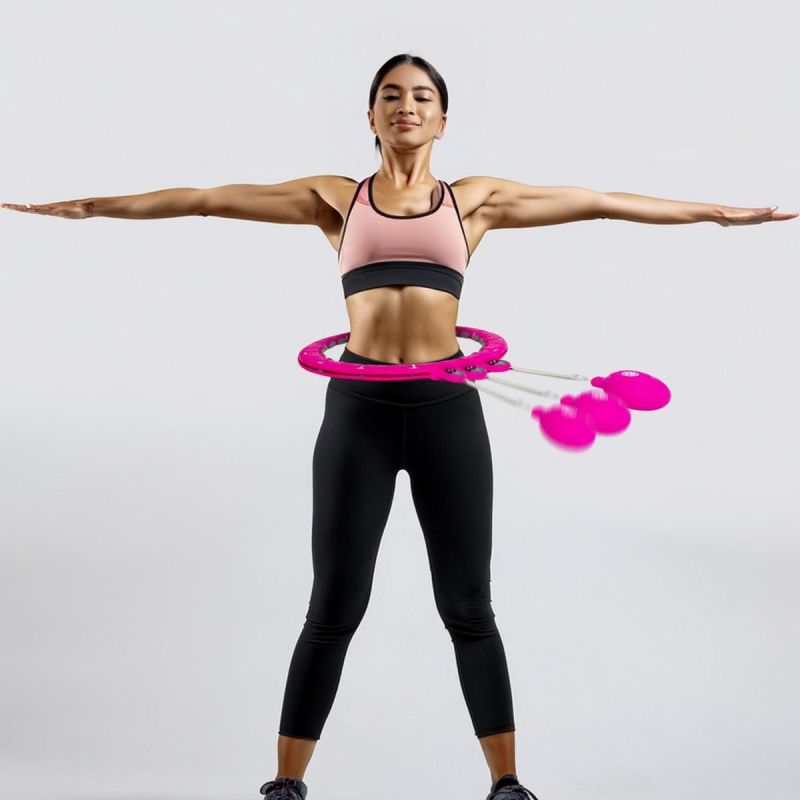 Enero Hula Hop With Massager, Weights And Counter Fuchsia Fit training equipment