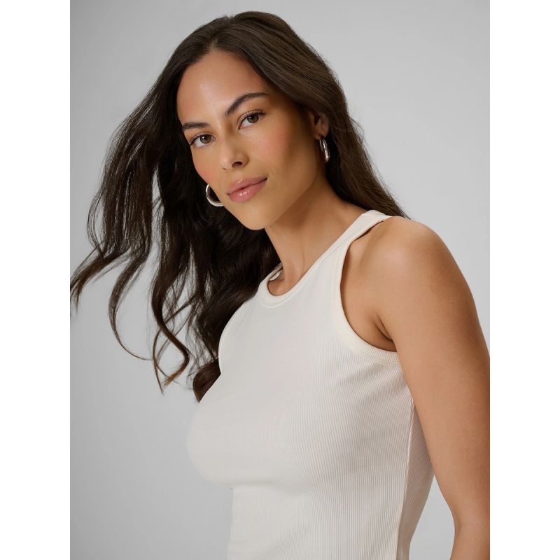 Women's slim ribbed knit top 4F