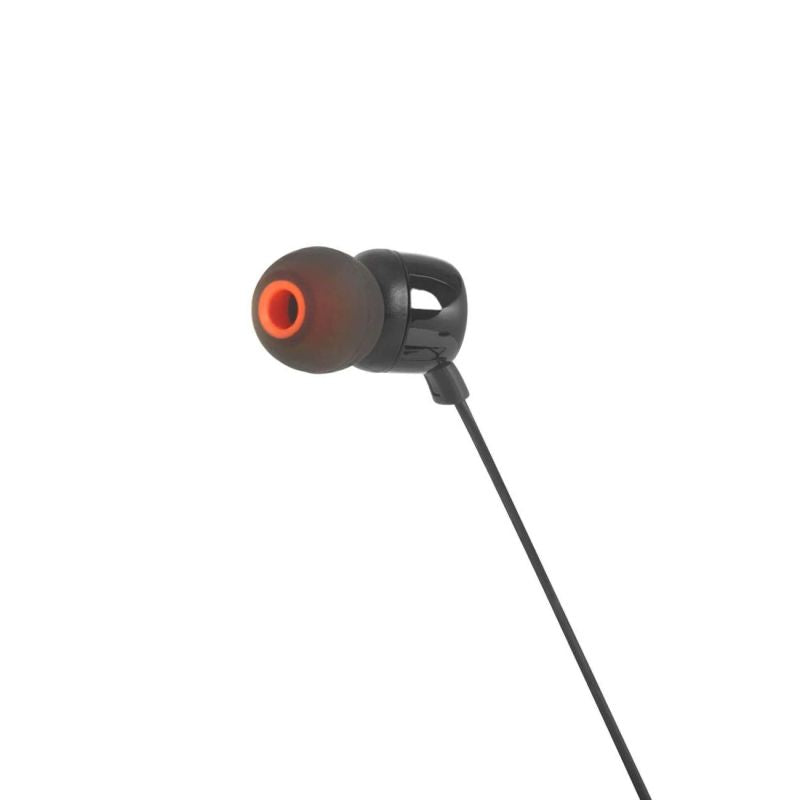 head JBL Tune 110 in-ear headphones with 3.5mm mini jack and remote control - black czarny headsets