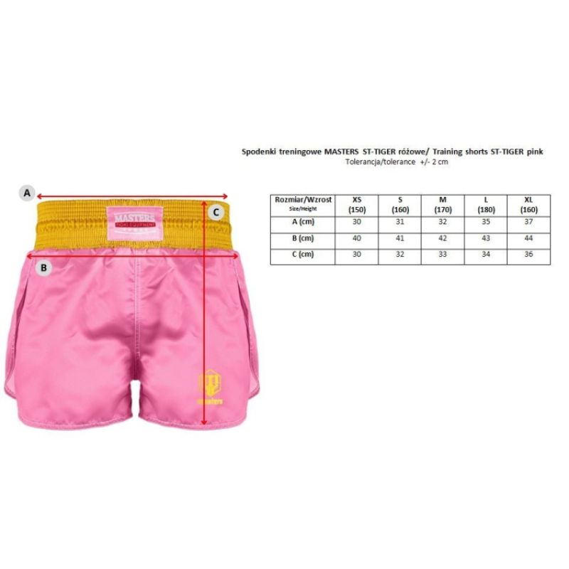 MASTERS FIGHT EQUIPMENT MASTERS ST-TIGER training pink rózsaszín rövidnadrág 047164-17M