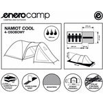 Enero 4-Person Cool Black-Green Camp Tent zöld tents, tourist equipment