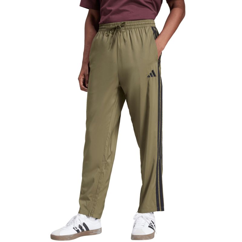 Men's adidas Essentials 3-Stripes Stanford Open Hem JE6401 oliva nadrág