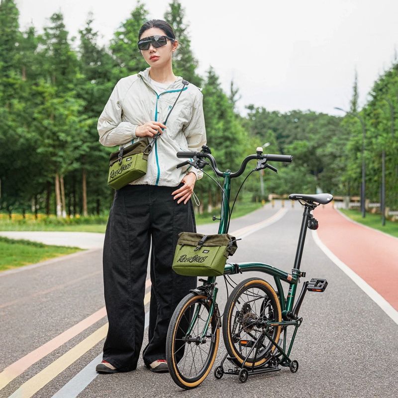 Rockbros W020 Dual-Purpose Front Bag, Bike/Shoulder - Green zöld táska