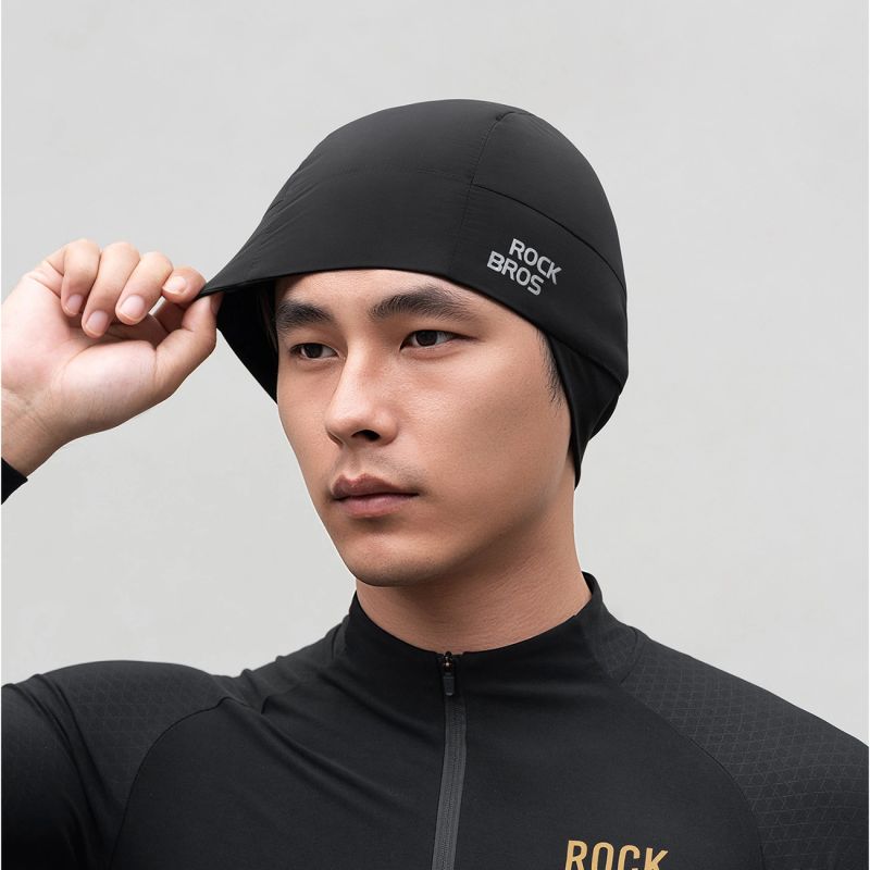 Rockbros M015 Winter Reversible Cycling Cap Size 54-61 cm - Black fekete hats