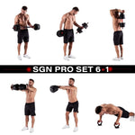HMS 6-in-1 weight set (barbell, dumbbells and kettlebell) 40kg edzőfelszerelés 17-57-070